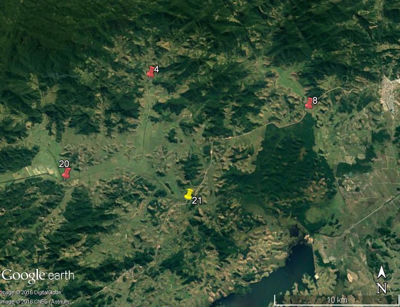 Rio São João Alto e Médio São João Na microbacia do Alto e Médio São João foram estabelecidos quatro pontos de coleta, a saber: 04-Bananeiras, 08-Aldeia Velha, 20-Pirinéus e 21-BR101 (Figura 60).