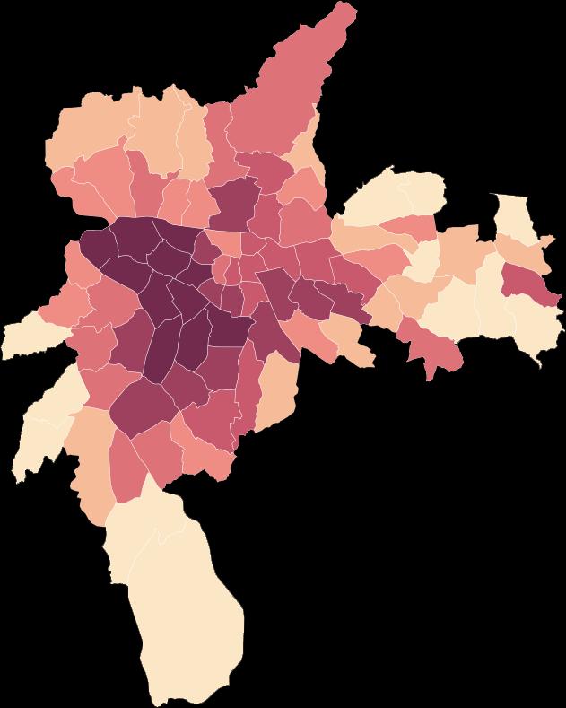 VENDA MAPA DE CALOR DOS PREÇOS RANKING BAIRRO R$/M2 MAIOR PREÇO Ibirapuera Jardim Europa Vila Nova