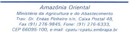 Amazônia Oriental Ministério da Agricultura e do