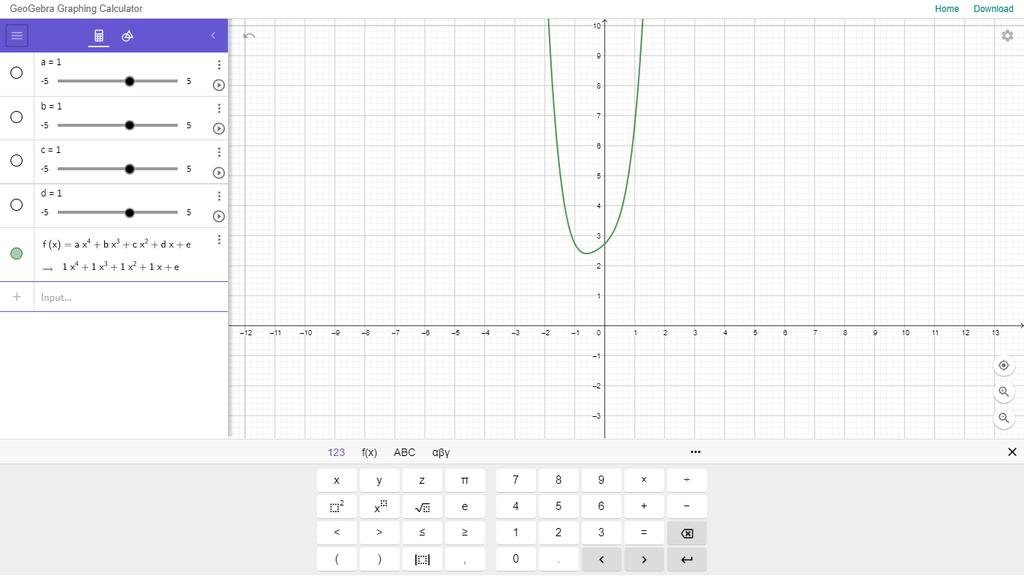 65 Figura 6: Wolfram Alpha representando a funcão ax^4+ bx^3+ cx^2+dx+e. Fonte: http://www.wolframalpha.com/input/?
