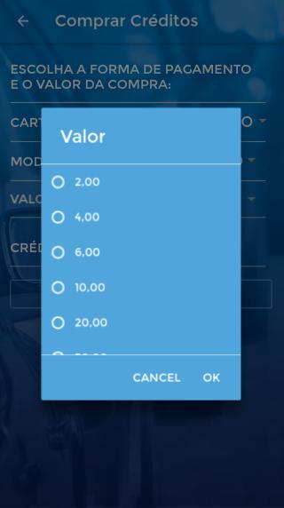 maior segurança. A opção de compra de créditos está no menu principal como as demais operações. A sequencia de passos é apresentada na figura 3.1. Figura 3.