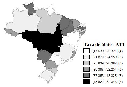 Durante a década de 2001 a 2010, as UF que apresentaram maiores crescimentos nas taxas de mortalidade por acidentes de trânsito foram Maranhão, Piauí, Bahia, Rondônia e Paraíba, dentre outros estados.