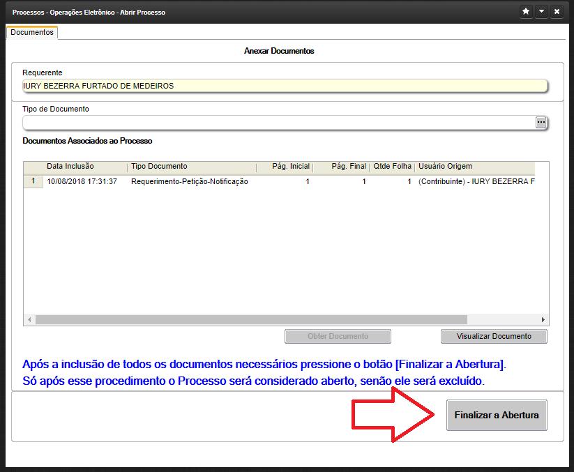 11º - Repita as etapas 8ª a 10ª escolhendo todos os tipos de documentos necessários para o seu