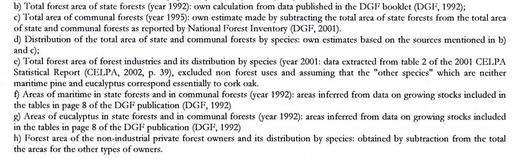 áreas florestadas, por tipos de proprietários