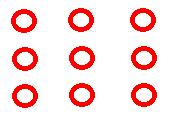 4), que representa o conjunto de 4 pontos (pretos). Figura.3: Bloco de sítios. Figura.4: Bloco de sítios escalados.