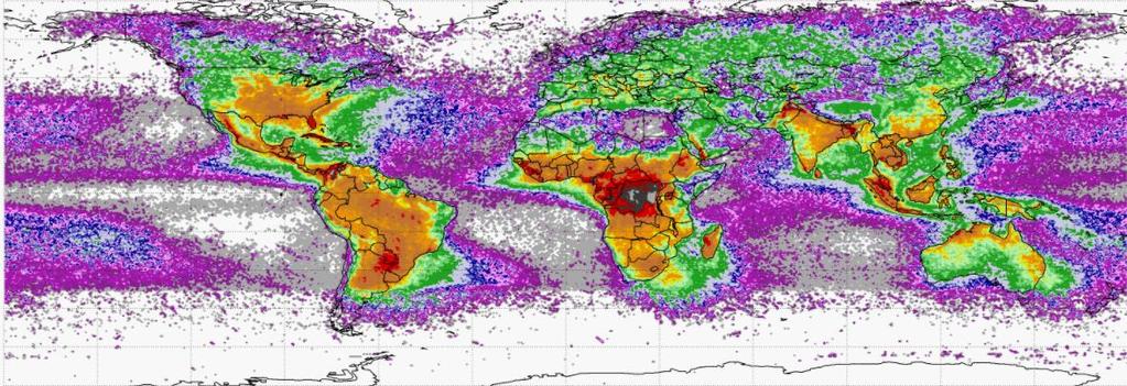 Mapa de densidade de descargas atmosféricas Ng Densidade de