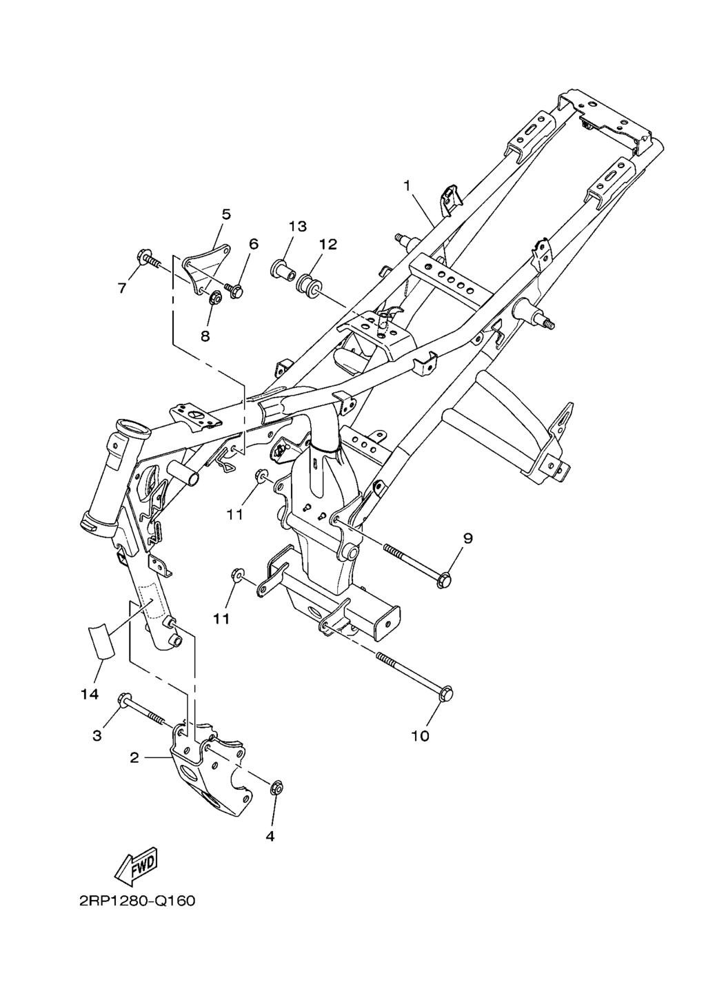 FIG. 16 CHASSI 1 2RP F1110 00 CHASSI COMPLETO 1 2 1ST F1316 00 SUPORTE DO MOTOR 2 1 3 90105 10282 PARAFUSO FLANGE 4 4 90179 10658 PORCA 4 5 1ST F1317 00 SUPORTE DO MOTOR 3 1 6 95812 08016 PARAFUSO