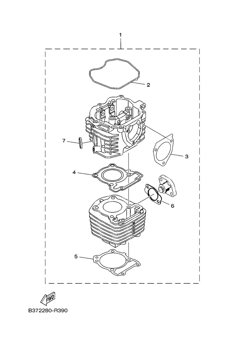 FIG. 39 PECAS OPCIONAIS 1 1 B37 WE001 10 KIT DE GAXETAS 1 2 2GS E1193 00.GAXETA DA TAMPA DO CABECOTE 1 1 3 1ST E2435 00.