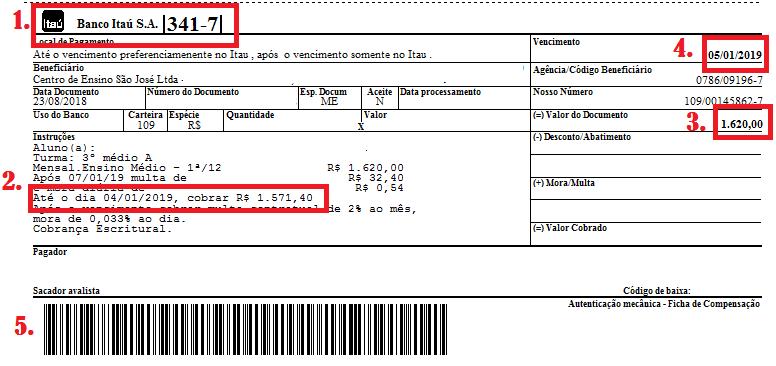 2019 Informações do departamento administrativo/financeiro: 1.