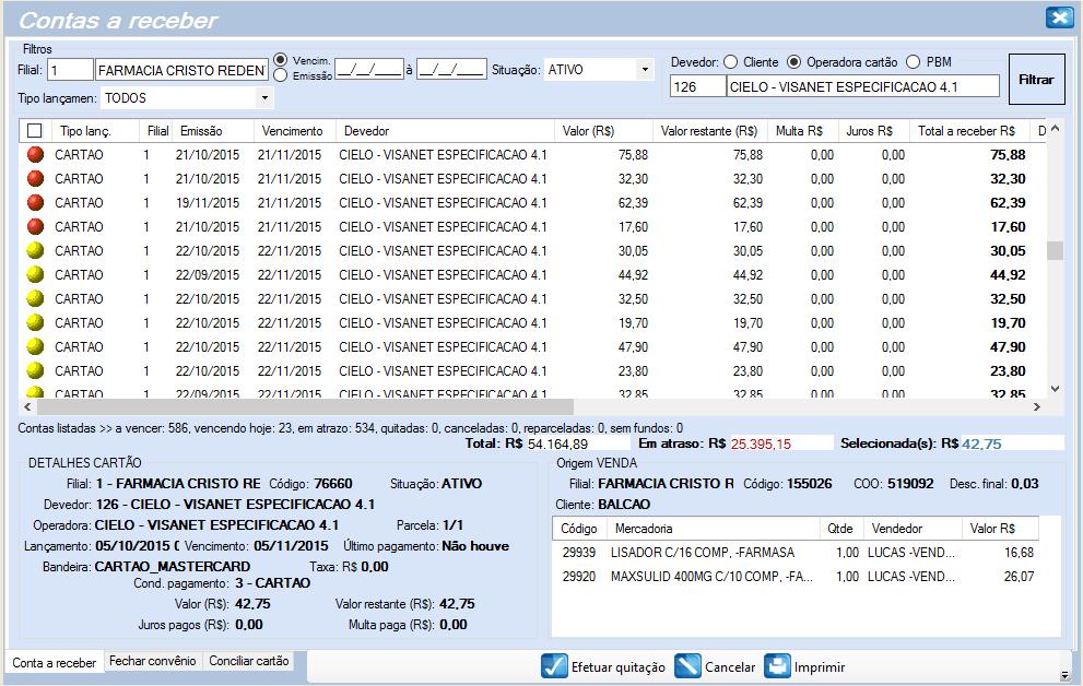 O Controle das Contas A Receber: Em especial valores de Cartões de Crédito e Débito