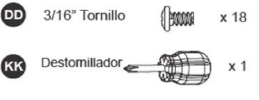 Materiais utilizados: Parafusos 3/16" Chave de parafusos Philips 10.