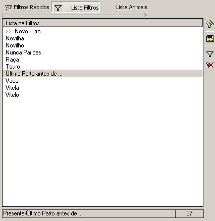 83 A Lista de Filtros disponibiliza os seguintes comandos (botões): Assistente Parametrização de filtros Permite aceder ao assistente 85 onde serão seleccionados os critérios a aplicar de modo a