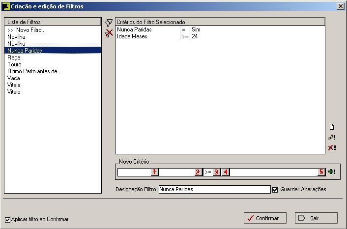 2.8.1 85 Assistente de parametrização de Filtros Permite criar novos filtros e editar os já existentes, atribuíndo-lhes novos critérios ou permitindo a alteração de critérios já atribuídos.