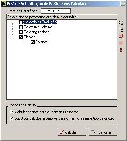 88 Data de referência - Na parametrização de parâmetros calculados (Indicadores 27 ) poderá ser seleccionado o parâmetro data de referência a utilizar em fórmulas.