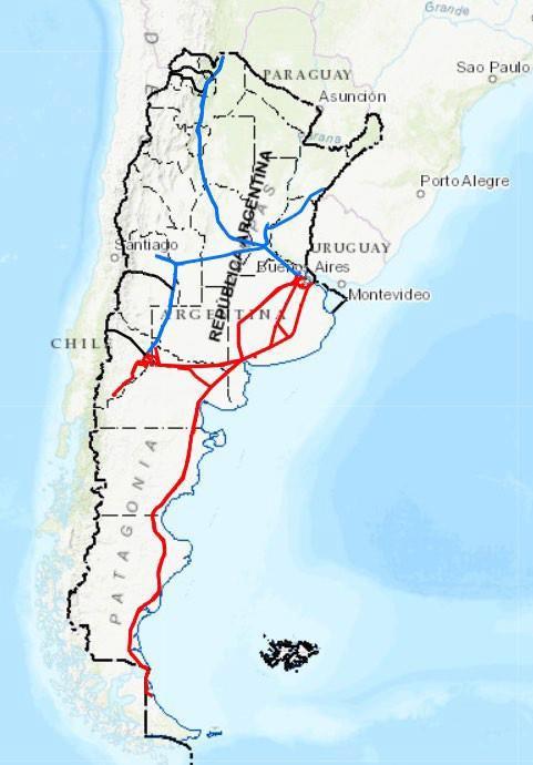 REDE DE GASODUTOS DE TRANSPORTES Transportation network Brasil 9.400 km Argentina 16.