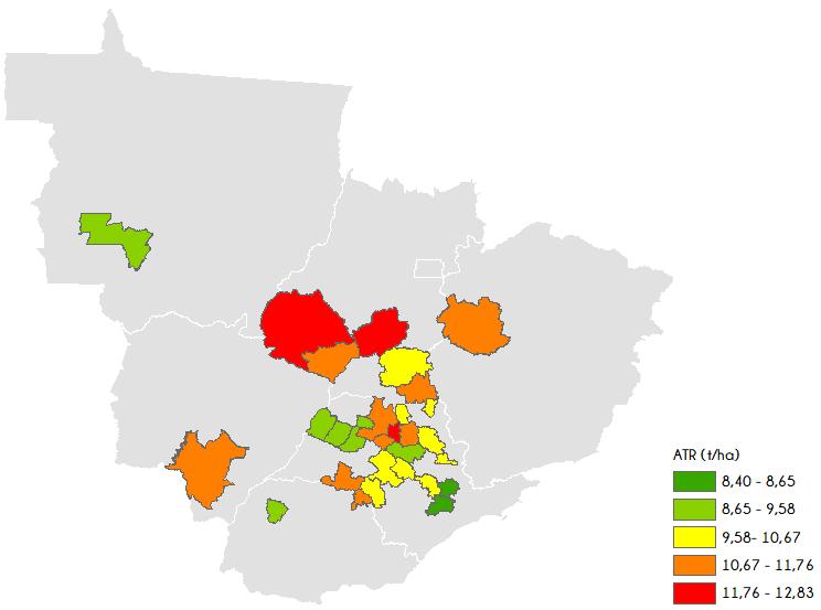 Em termos de produtividade, o indicador de maior relevância ao produtor de cana foi a quantidade de ATR produzida na área (t/ha), afinal, é a partir dela que o produtor é remunerado.