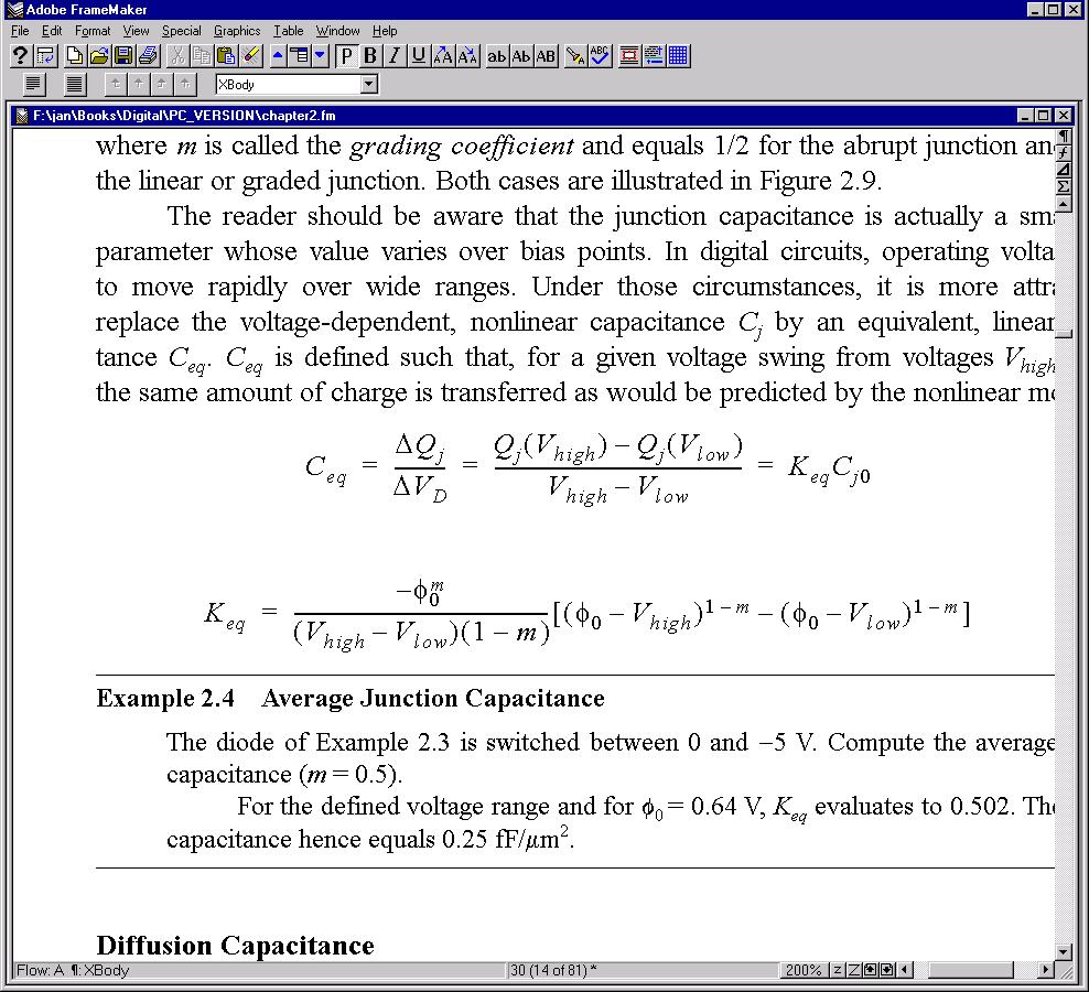 Linearização da capacidade de junção Substituir uma capacidade não linear por uma capacidade equivalente,