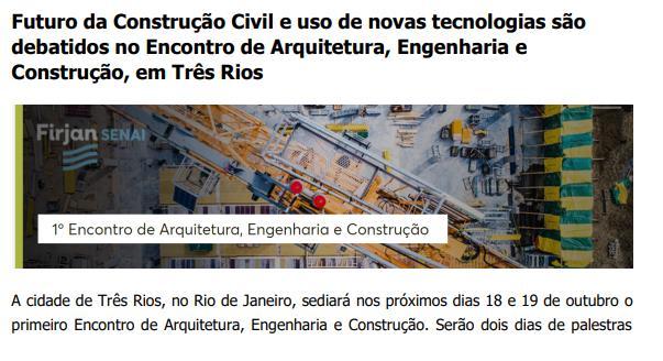 Título: Futuro da Construção Civil e uso de novas tecnologias são