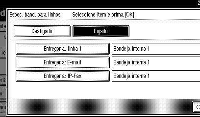 Marca de identificação Especifique se pretende imprimir uma marca de identificação na primeira página dos documentos de fax recebidos.