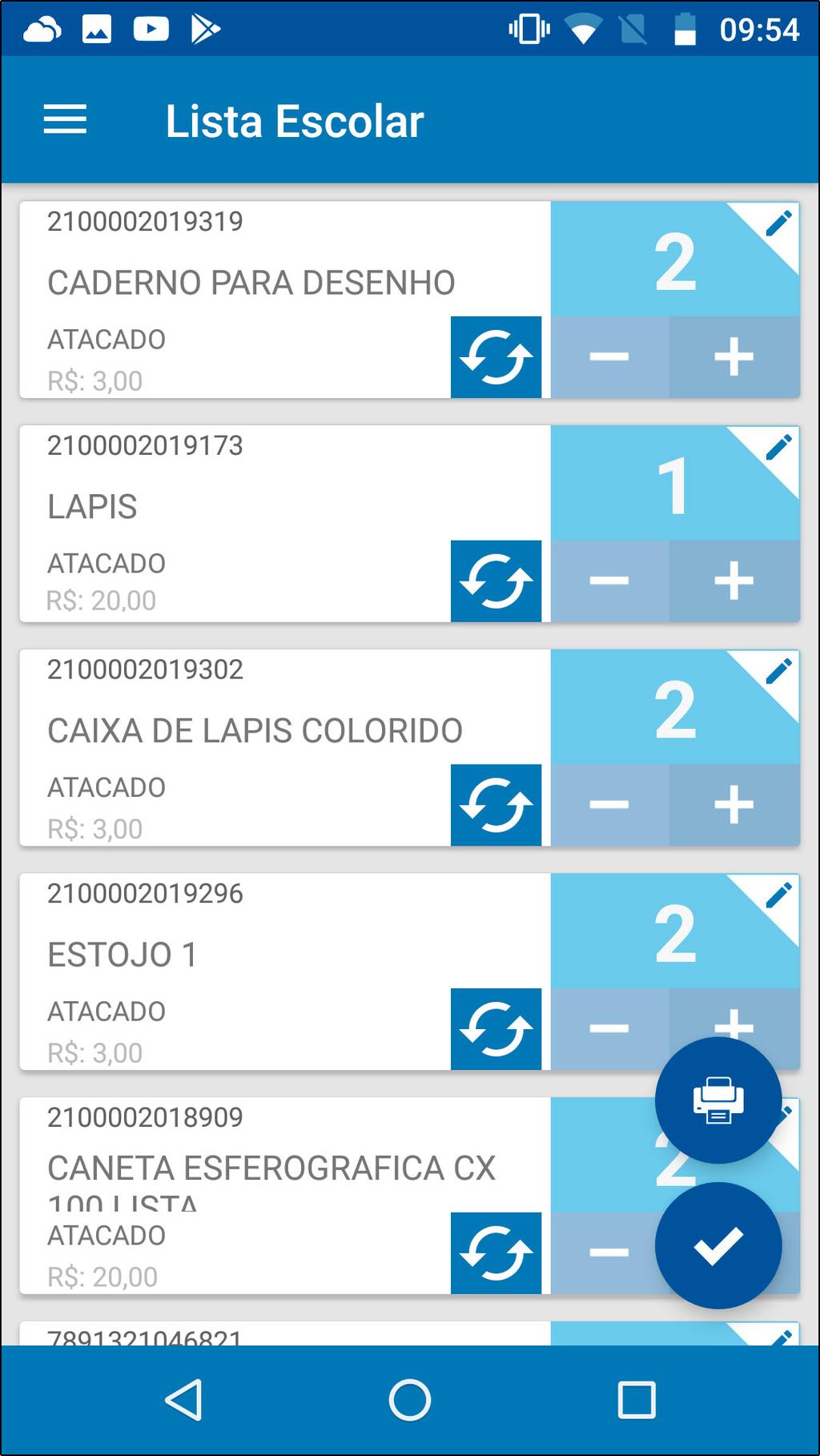 Esses itens podem ter a quantidade editada, sendo possível também adicionar produtos