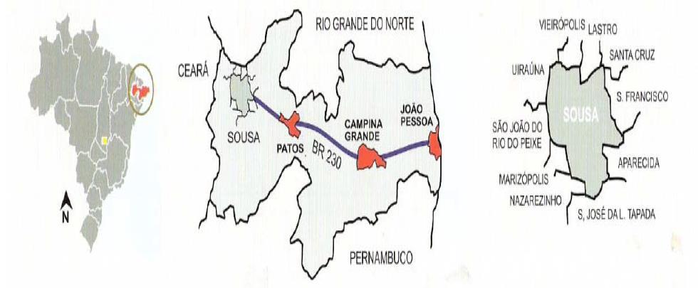 22 3.1 Caracterização da área em estudo O Município de Sousa localiza-se na mesorregião do Sertão Paraibano, microrregião de Sousa.