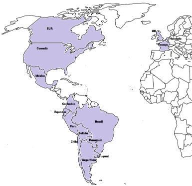 2 30% 6% 10% 30% CO NE N S SE Parcerias com universidades no exterior: América