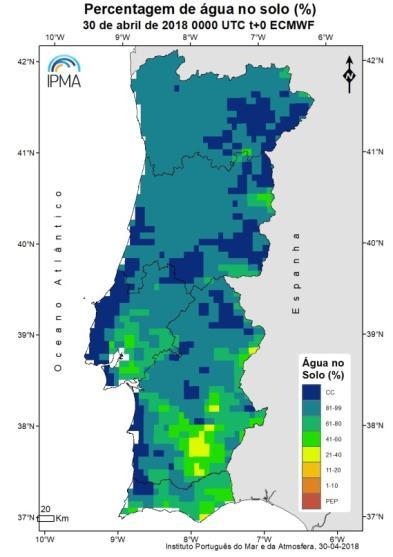 (a) Índice de seca PDSI em 30 de Abril de 2018,