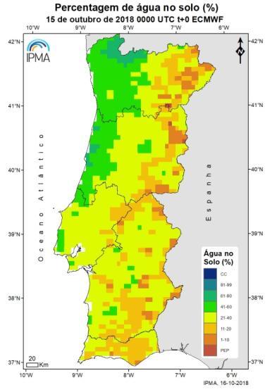 (c) Percentagem de água no solo (%) em 30 de abril