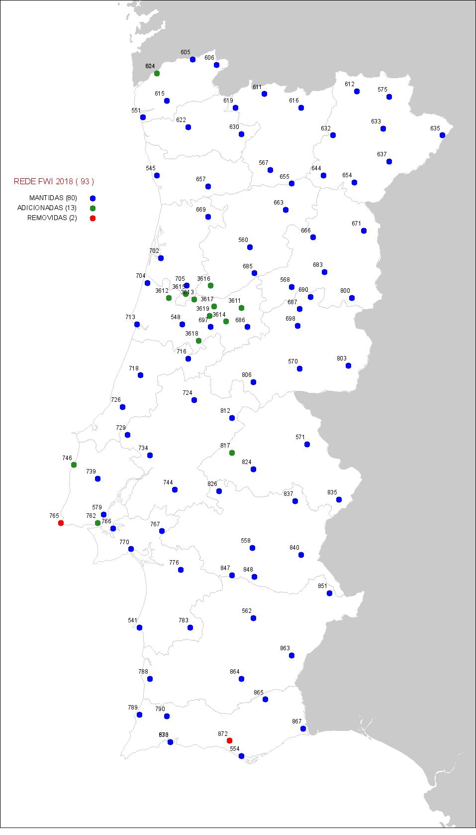 . Figura AI 1 - Mapa da rede de estações meteorológicas utilizadas para o