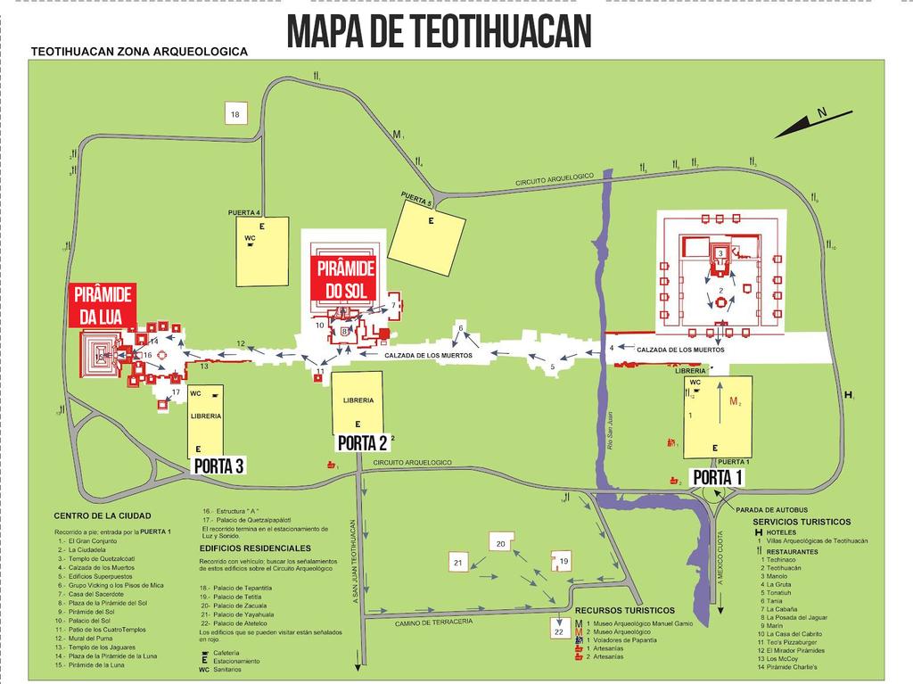 Mapa de Teotihuacan dicas de como ir