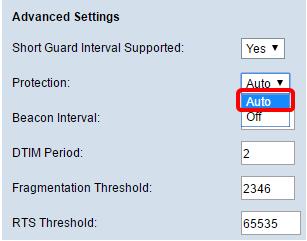 Fora de Esta opção desabilita a característica, saindo dos clientes Wireless vulneráveis à interferência 802.11n. Nota: Neste exemplo, o automóvel é escolhido. Etapa 3.