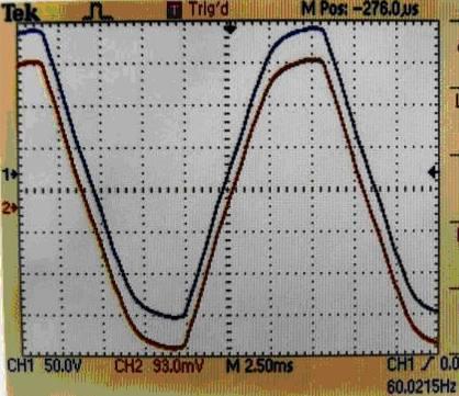 Figura 17. Comparativo de espectros entre o i1000s da Fluke e o PS TC 1000A na região da primeira componente da direita indicativa de desequilíbrio rotórico em um motor normal de 4 pólos. Figura 20.
