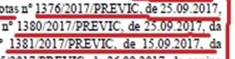 NOTA 1381 - INCONSISTÊNCIAS 1. Data: ordem cronológica divergente. As Notas 1376 e 1380, de numeração inferior, foram feitas dez dias depois da nota 1381; 2.