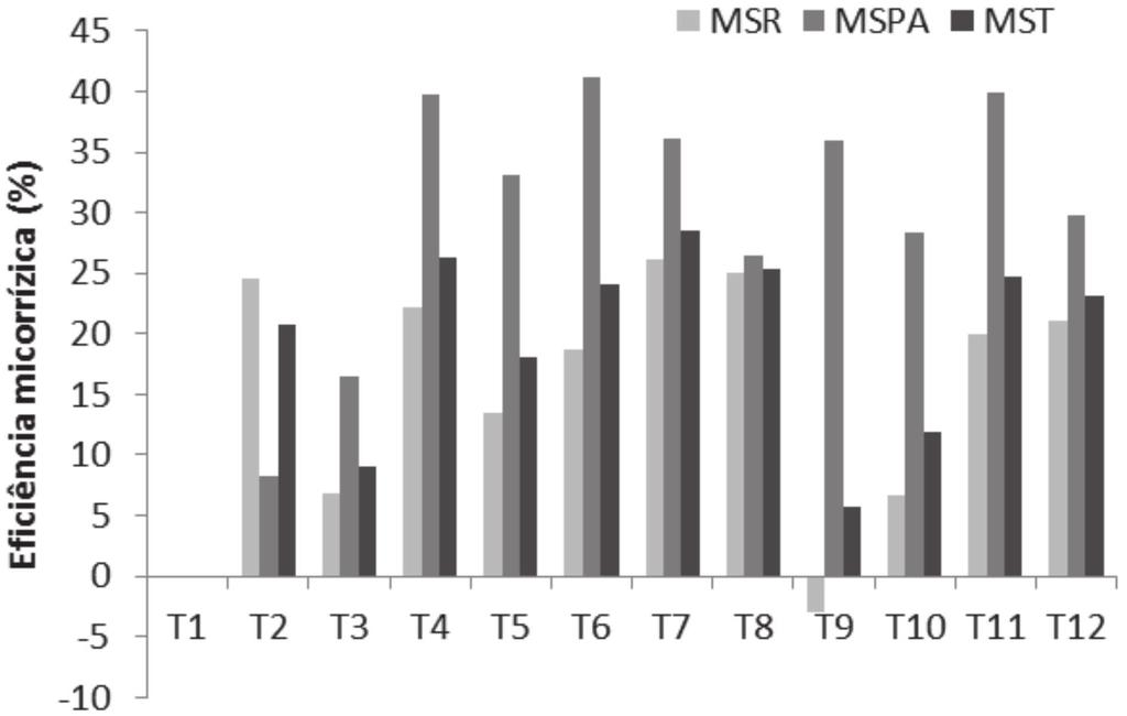 146 Rita de Cássia Cunha Saboya et al. Figura 1. Eficiência dos fungos micorrízicos arbusculares (FMAs) no desenvolvimento da parte aérea e das raízes de pinhão-manso.
