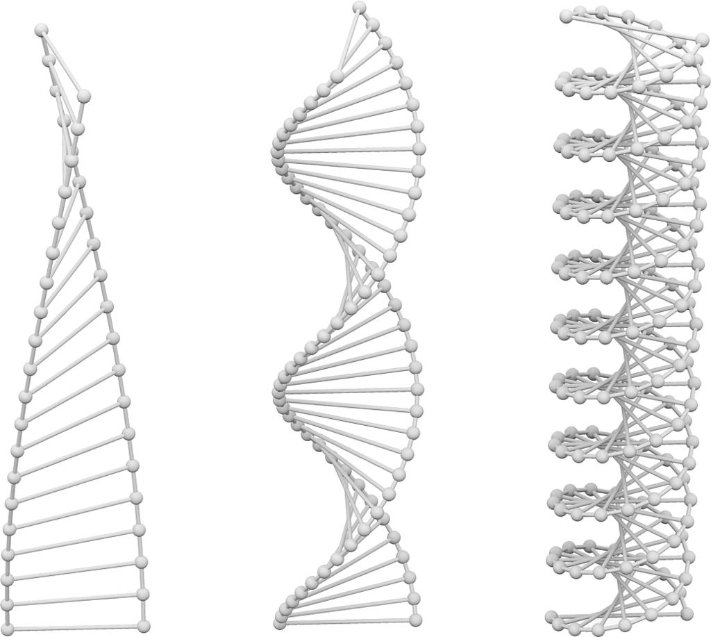Repare que a escada de mão pode ser vista como uma versão (muito) simplificada de uma treliça composta por apenas duas sequências de nós.
