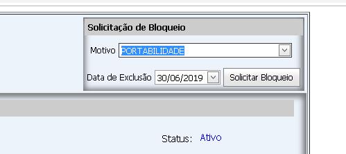 Solicitação de Bloqueio Portabilidade No caso do motivo de