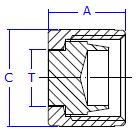 13,00 1/2" 4 P 4 P 316 1/4" 6,35 13,20 9/16 5 P 5 P 316 5/16 7,93 13,70 5/8 6 P 6 P 316 3/8 9,53 15,00