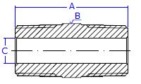 NI Niple CÓDIGOS DIMENSÕES* ROSCA NPT LATÃO INOX 316 A B Ø C 2 NI 2 NI 316 1/8 23,40 7/16 5,00 4 NI 4 NI 316 1/4" 33,40 9/16 5,00 6 NI 6 NI 316 3/8 34,40 11/16 7,50 8 NI 8 NI