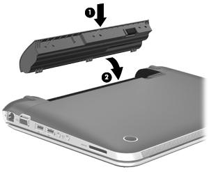 Inserção ou remoção de uma bateria NOTA: Para obter informações adicionais sobre o uso da bateria, consulte o Guia de Referência do Notebook HP.