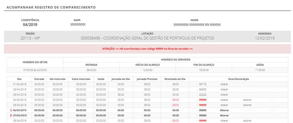 onde se abrirá um módulo com várias ações que poderão ser feitas, de acordo com o modelo abaixo.