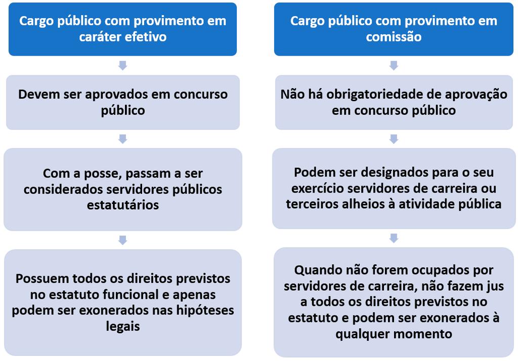 De acordo com a lei, os cargos de provimento efetivo são organizados em carreira, criada por lei, que deve fixar, obrigatoriamente: a) a denominação, o quantitativo e as atribuições dos cargos; b) os