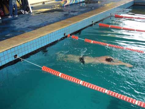 retornar na piscina de 25 metros, para completar o percurso, poderá ser a olímpica ou a virada com o toque na