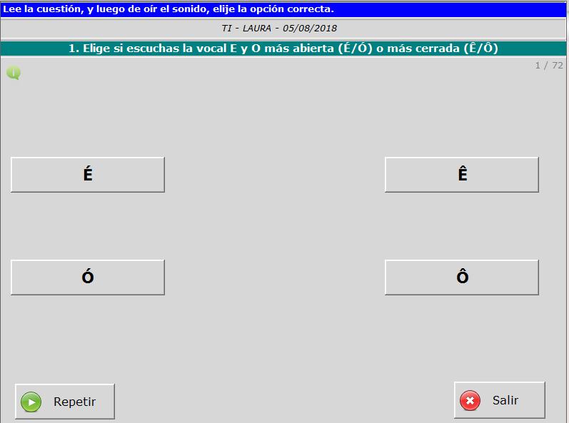 52 3.2.3.1 O pré-teste de percepção O pré-teste de identificação realizado nesta pesquisa foi realizado na cabine acústica do LELO (Laboratório Emergência da Linguagem Oral UFPel), com a utilização