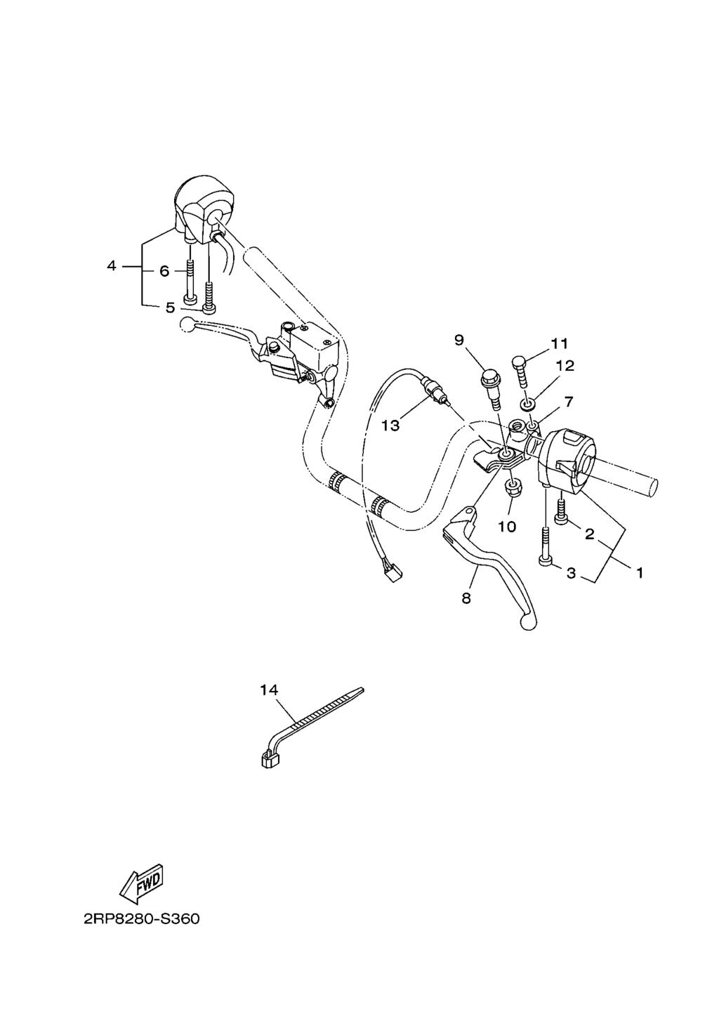 FIG. 36 INTERRUP. DO GUIDAO E MANETE 1 1 1ST H3972 00 INTERRUPTOR DO GUIDAO 4 1 2 45P H395X 00.PARAFUSO 1 1 3 45P H395Y 00.PARAFUSO 2 1 4 2RP H3976 00 INTERRUPTOR DO GUIDAO 1 1 5 1ST H395X 00.