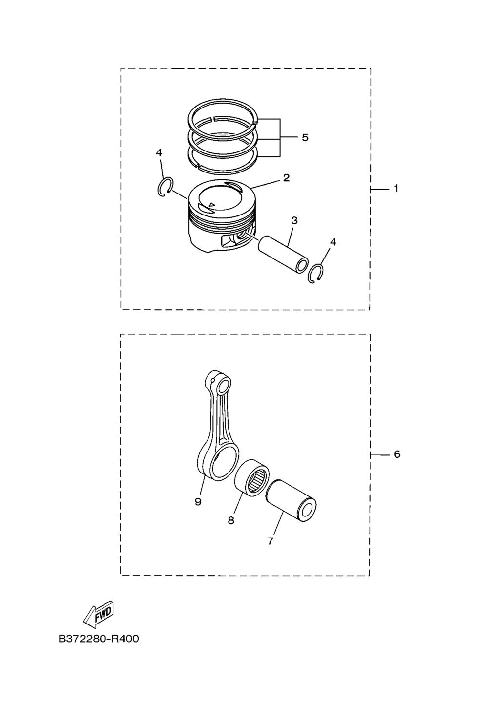 FIG. 40 PECAS OPCIONAIS 2 1 B37 E1630 00 A0 KIT DO PISTAO (STD) 1 B37 E1630 10 KIT DO PISTAO (0.25MM O/S) 1 AP B37 E1630 20 KIT DO PISTAO (0.50MM O/S) 1 AP 2 B37 E1631 00 A0.