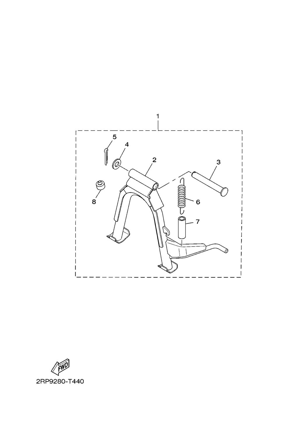 FIG. 43 PECAS OPCIONAIS 5 1 1ST F7100 00 KIT CAVALETE CENTRAL 1 2 1ST F7111 00.CAVALETE CENTRAL 1 3 1ST F7112 00.