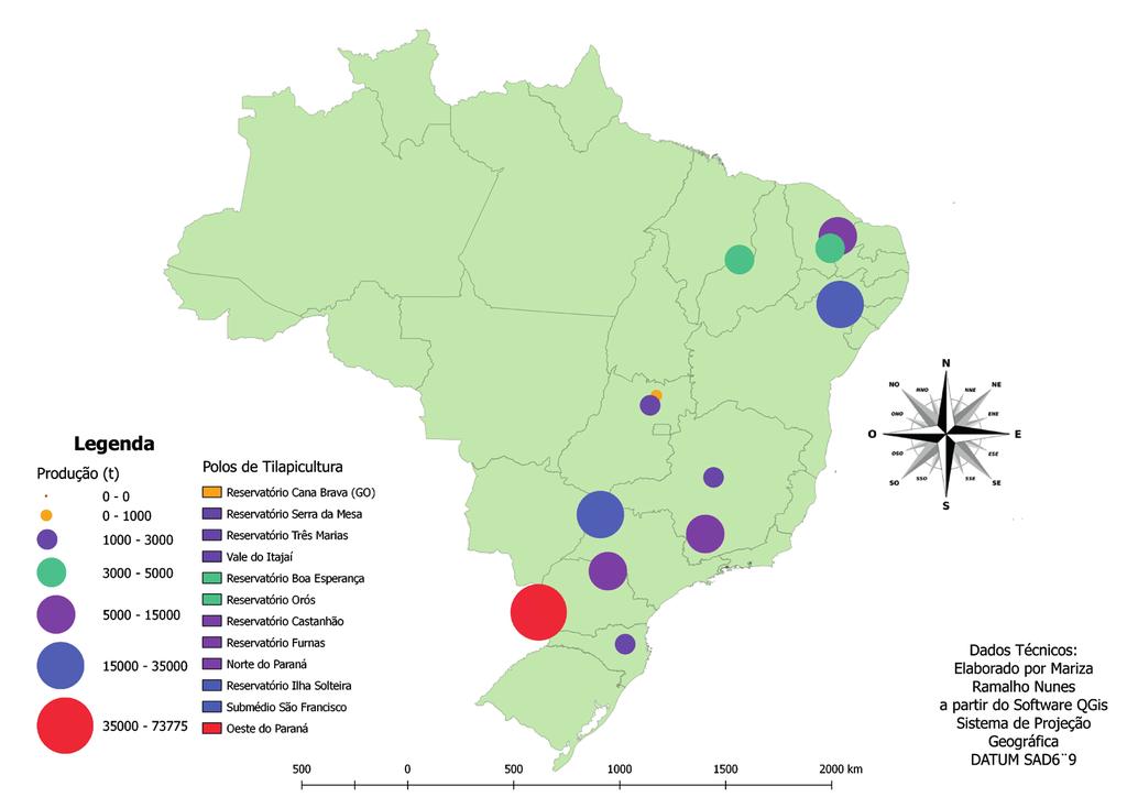Potencial e barreiras para a exportação de carne de tilápias pelo Brasil 171 Percebe-se que a grande maioria dos polos utiliza o sistema de produção em tanque-rede, pelo fato de estarem localizados