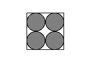 a) 0,350 c) 0,380 e) 0,456 b) 0,375 d) 0,385 Alternativa B 4) De uma chapa quadrada de papelão recortam-se 4 discos, conforme indicado na figura.