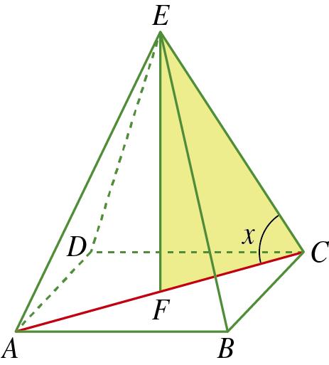 dsiga a amplitd, m radiaos, do âglo ECA π 0,... Mostra q o volm da pirâmid é dado, m fção d, por: 6ta ( V, π 0,.. Dtrmia o valor d, arrdodado às ctésimas, o caso d o volm da pirâmid sr igal a 0.