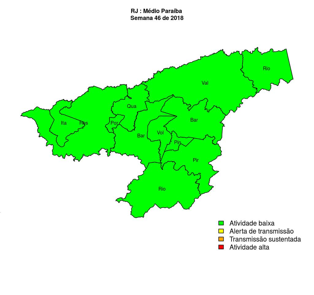 Regional Médio Paraíba Desde o início do ano, 1167 casos de dengue foram registrados na Regional de Saúde, sendo 2 na última semana.